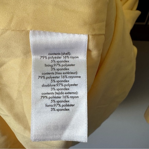 DANIELLE BERNSTEIN BY WEWOREWHAT CUT OUT MINI BLAZER DRESS YELLOW SIZE XL - Picture 7 of 7